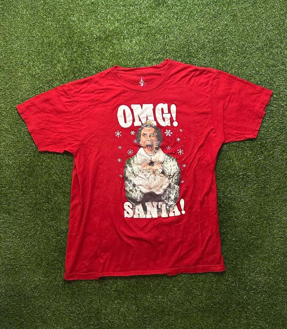 Elf Movie Omg Santa Graphic T-Shirt L Red